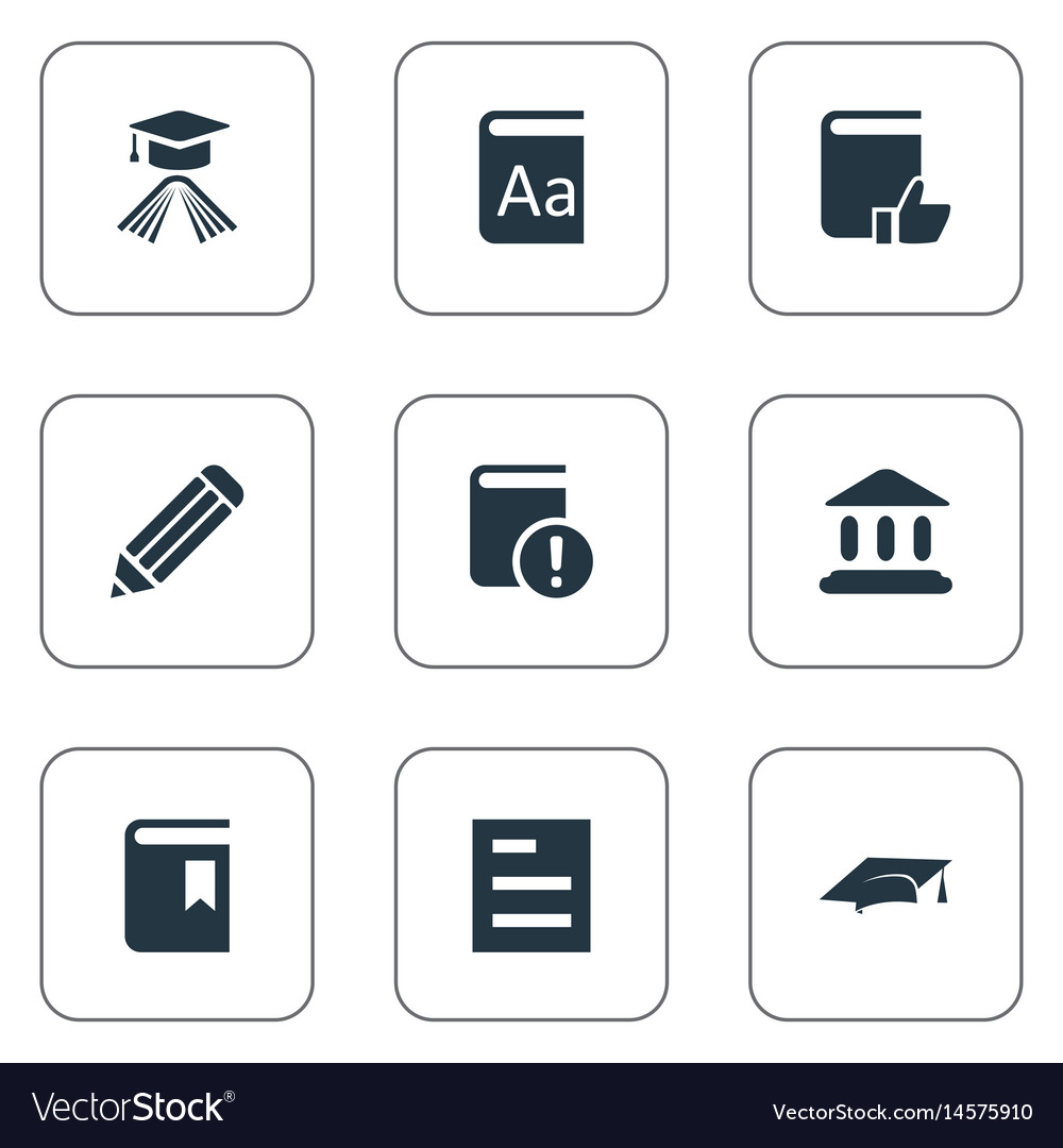 Set of simple reading icons