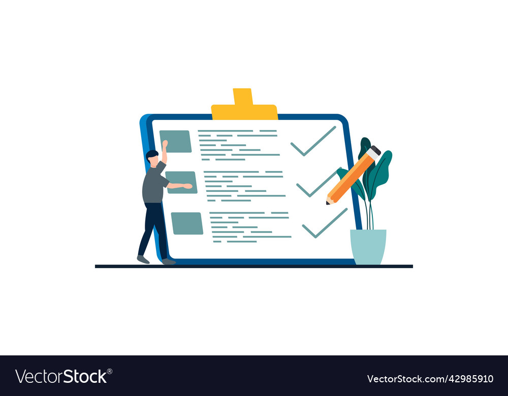 Task done business concept with tiny person