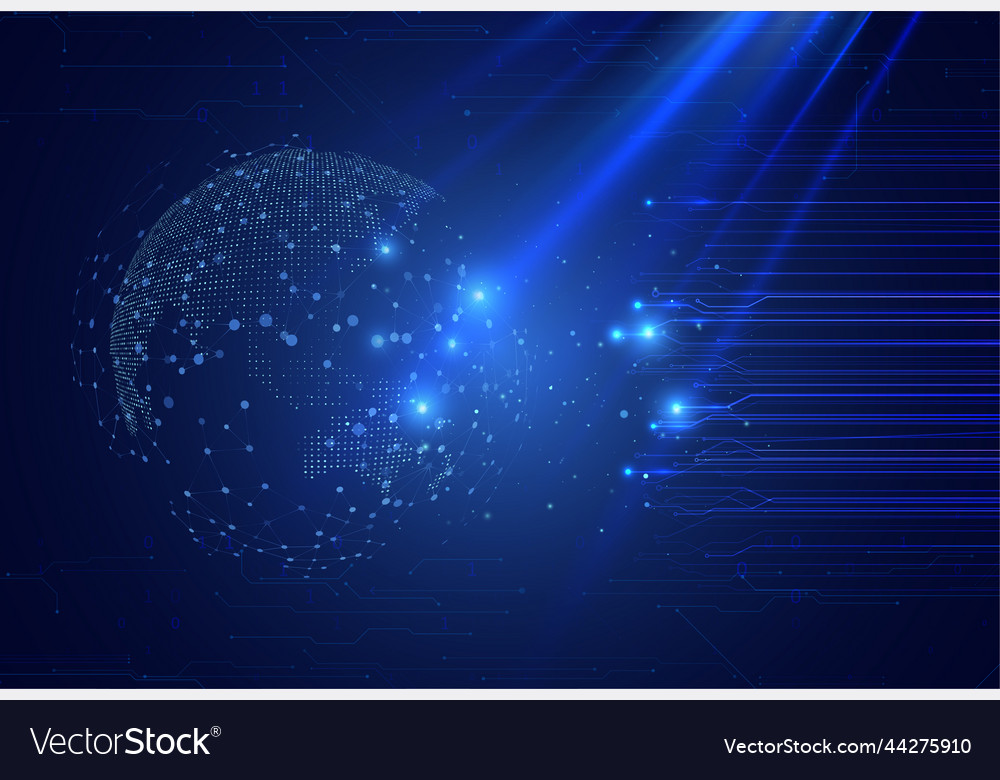 Technology image of globe vector image Technology image of globe