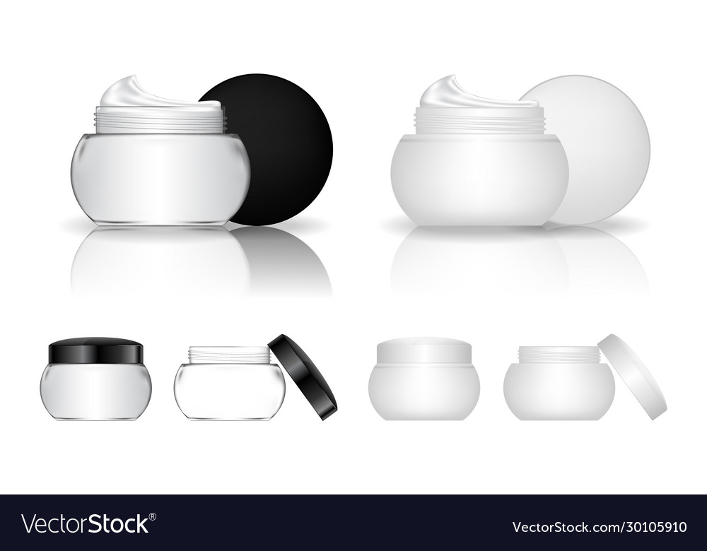 Transparent cream jar package Royalty Free Vector Image