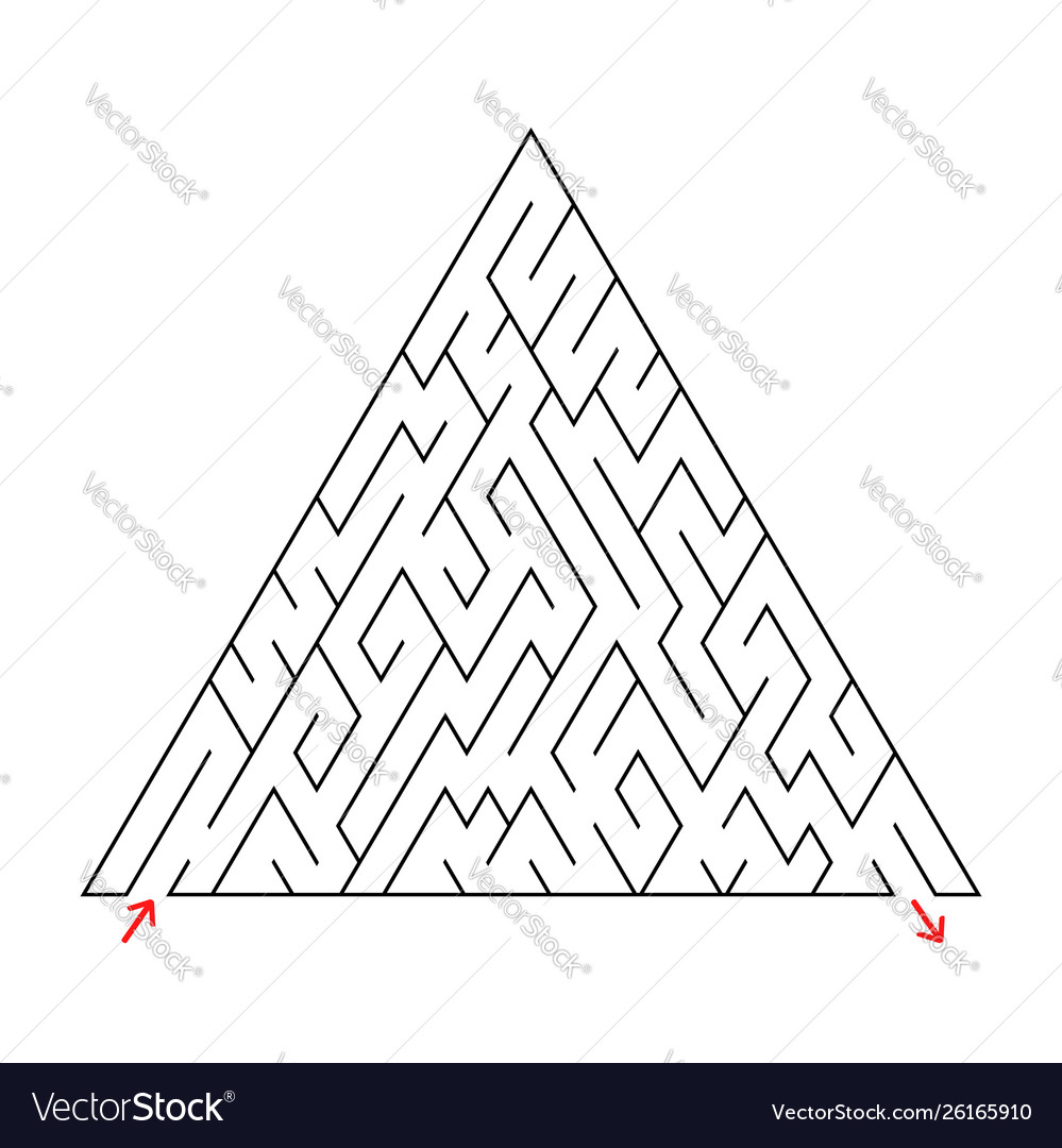 Dreieckiges Labyrinth mit Eingang und Ausgang vector image Dreieckiges Labyrinth mit Eingang und Ausgang