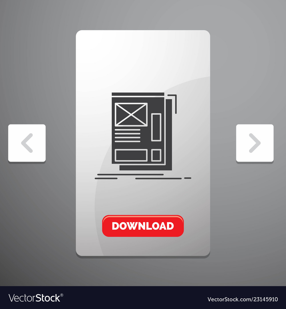 Wire framing web layout development glyph icon vector image Wire framing web layout development glyph icon