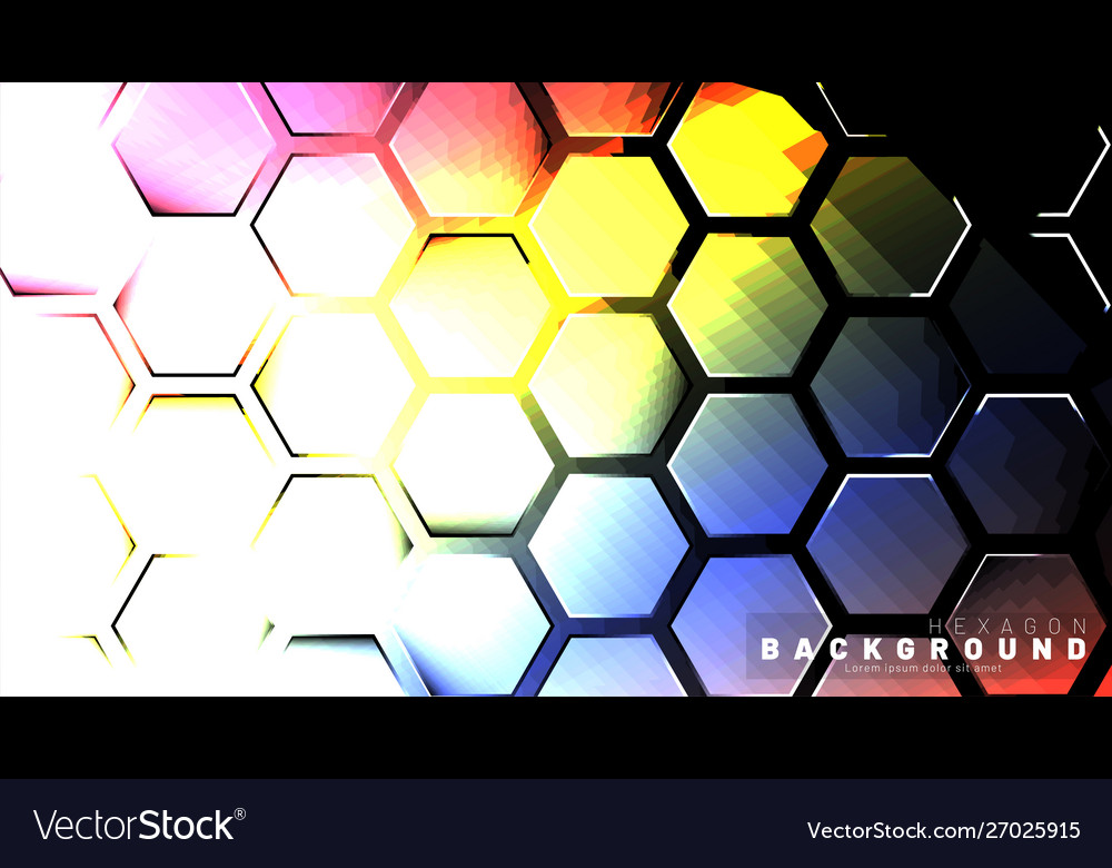 Abstract hexagon gradient colorful light pattern