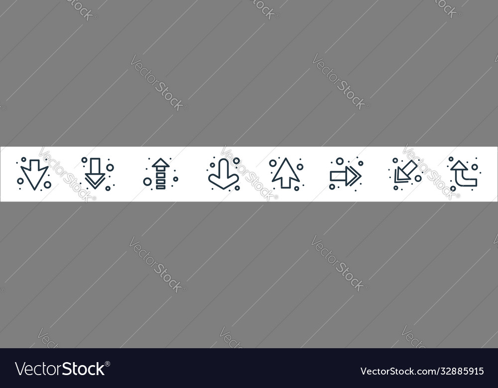 Arrows line icons linear set quality vector image Arrows line icons linear set quality