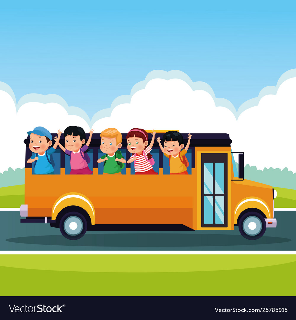 Back to school kids cartoons Royalty Free Vector Image