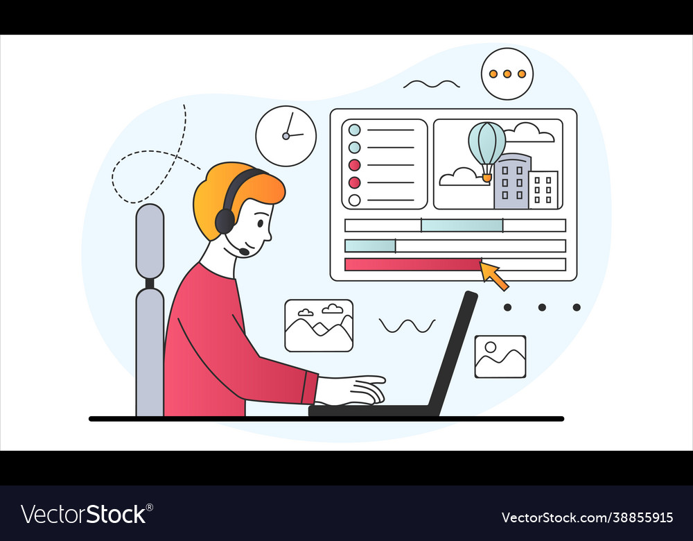 Creating animations concept vector image Creating animations concept