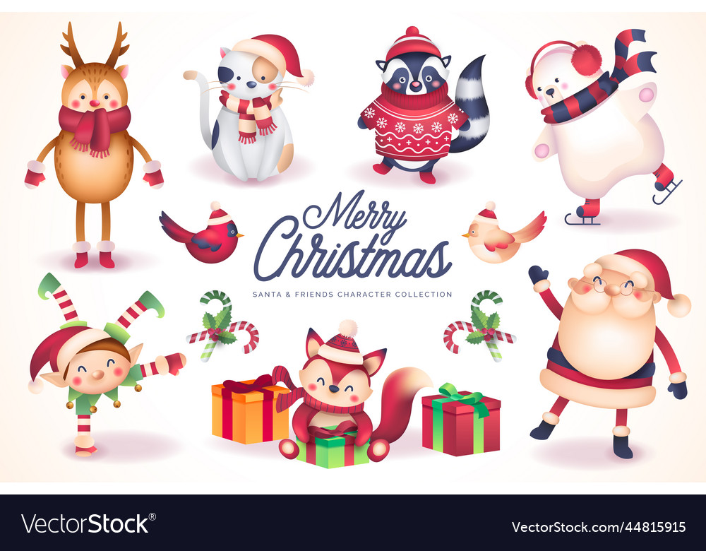 Cute Santa Friends Christmas Collection