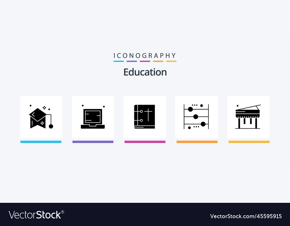 Education glyph 5 icon pack including calculator