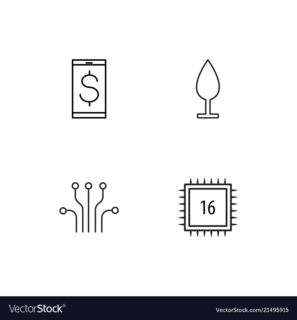 Electrical devices linear icons set simple