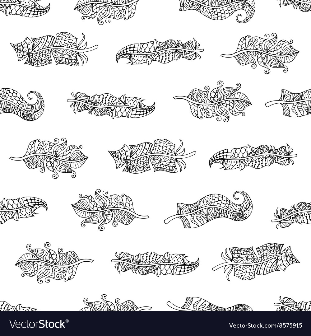 Feathers seamless pattern