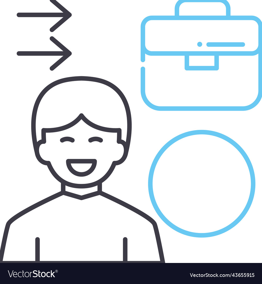 Go to work line icon outline symbol vector image Go to work line icon outline symbol