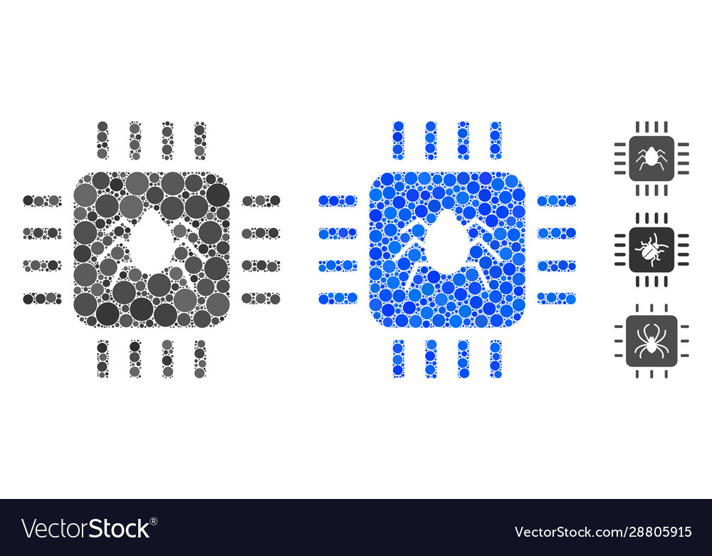 Hardware bug composition icon circles vector image Hardware bug composition icon circles