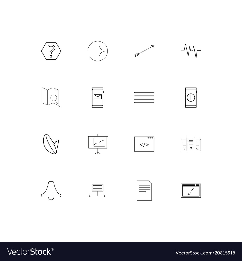 Internet of things linear thin icons set outlined Vector Image Internet of things linear thin icons set outlined