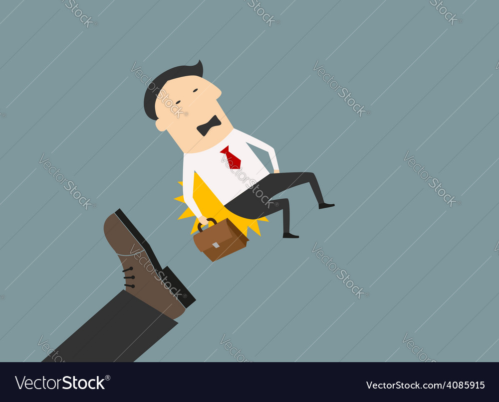 Businesswoman was kicked off with a kick Vector Image