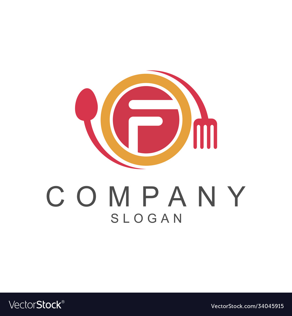 Letter f restaurant food logo template