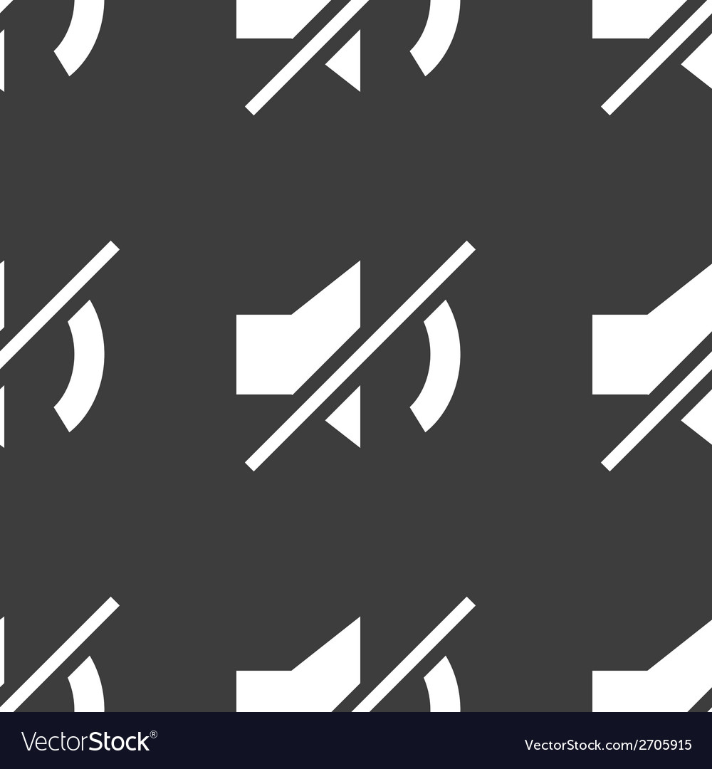 Mute sound web icon flat design seamless pattern