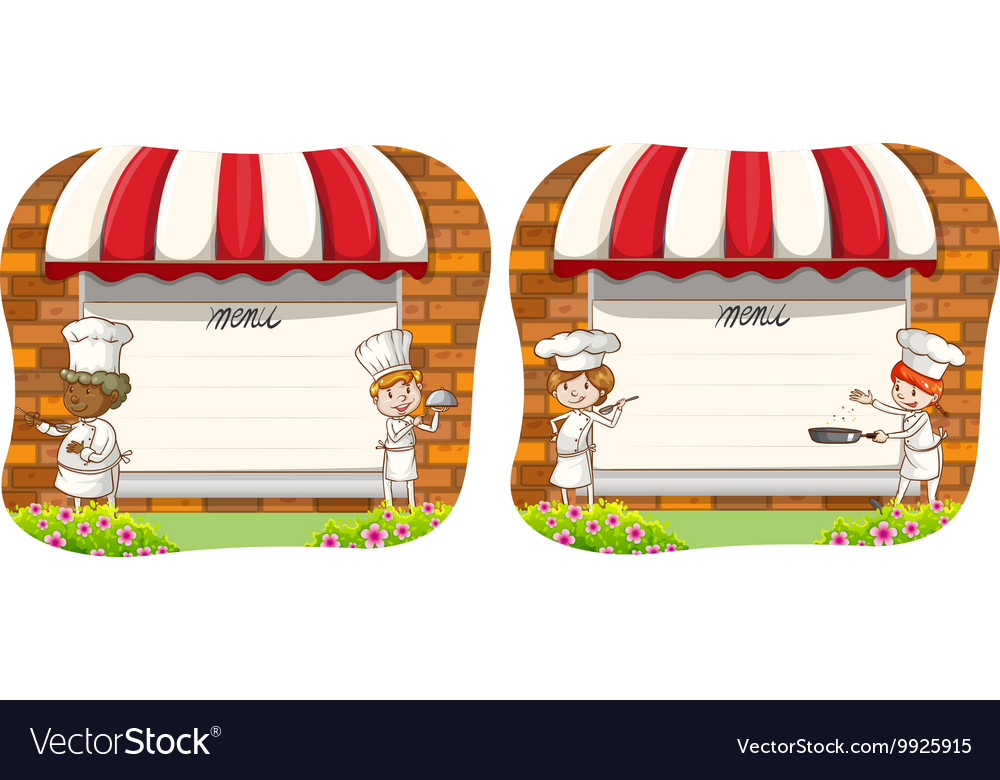 Paper design with chef and menu
