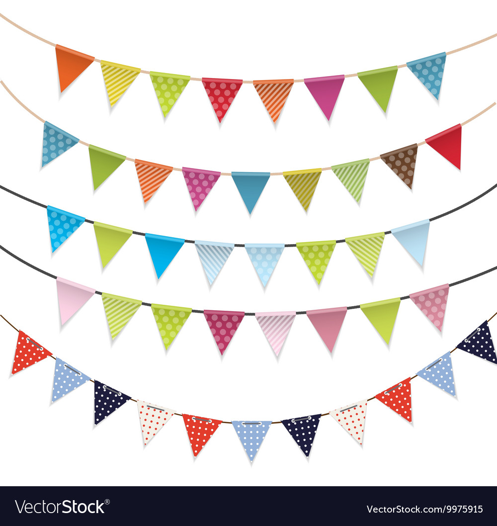 Party flags set Royalty Free Vector Image - VectorStock