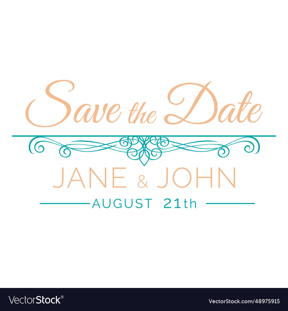 Save the date label 8 vector image Save the date label 8