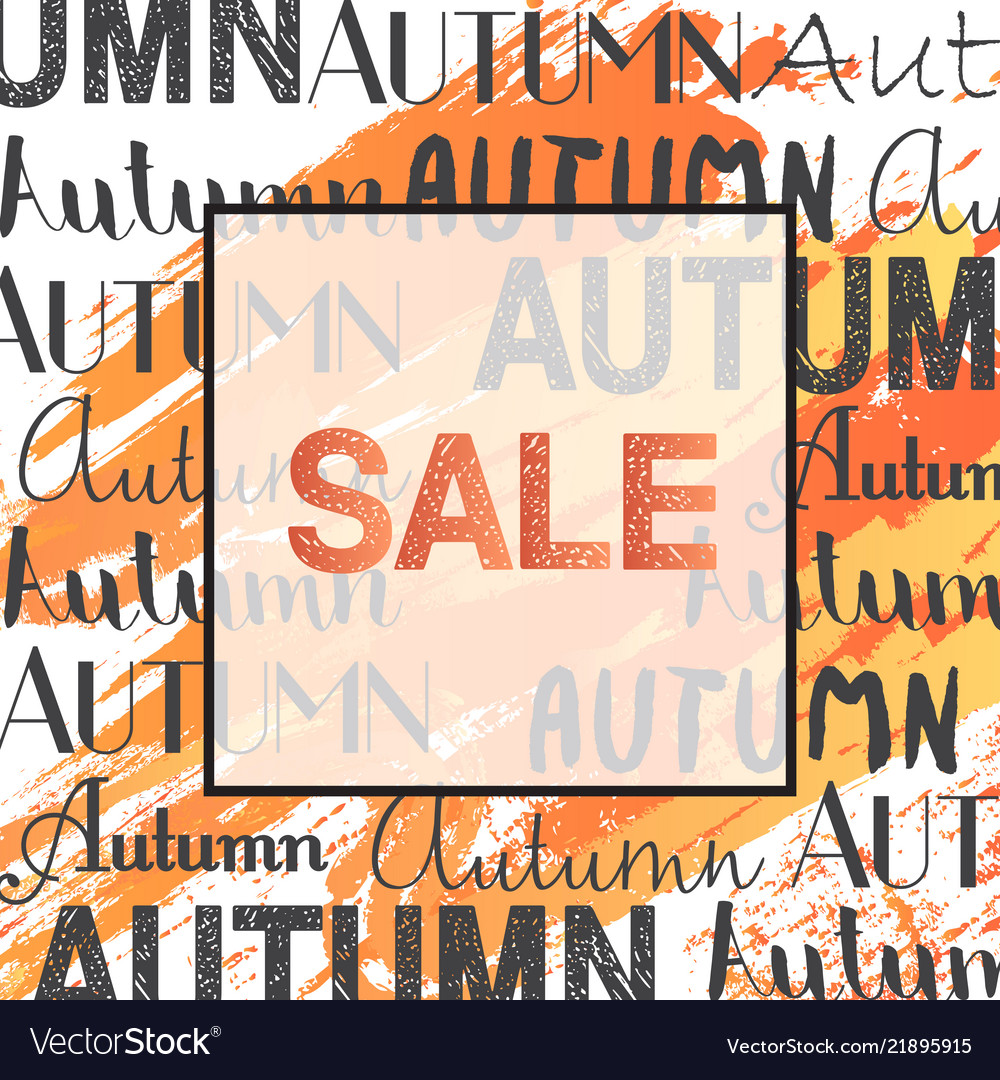 Trendy Autumn Sale Banner In Frame For Poster Vector Image