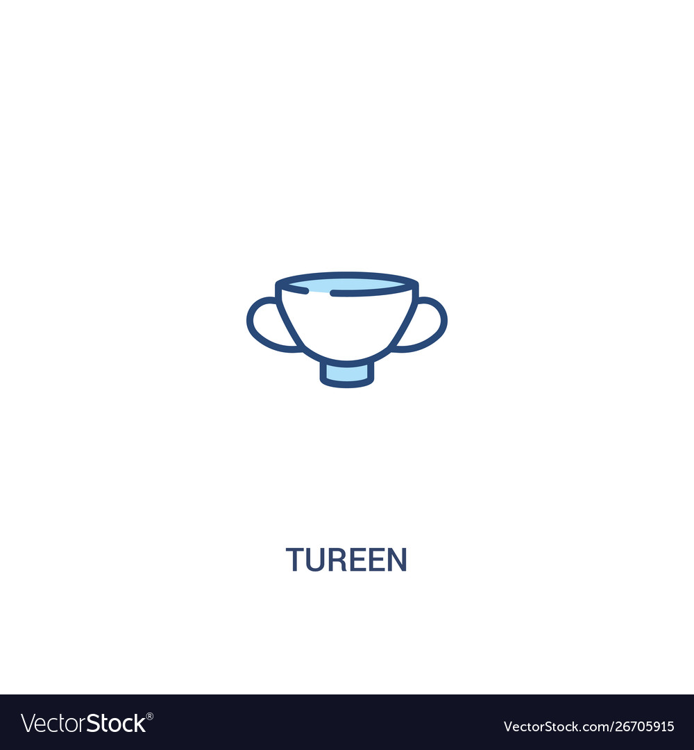 Tureen concept 2 colored icon simple line element