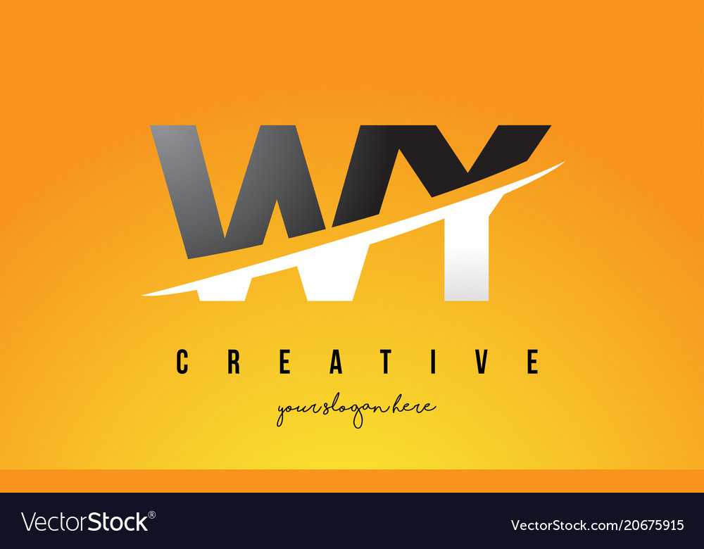 Wy w y letter modern logo design with yellow