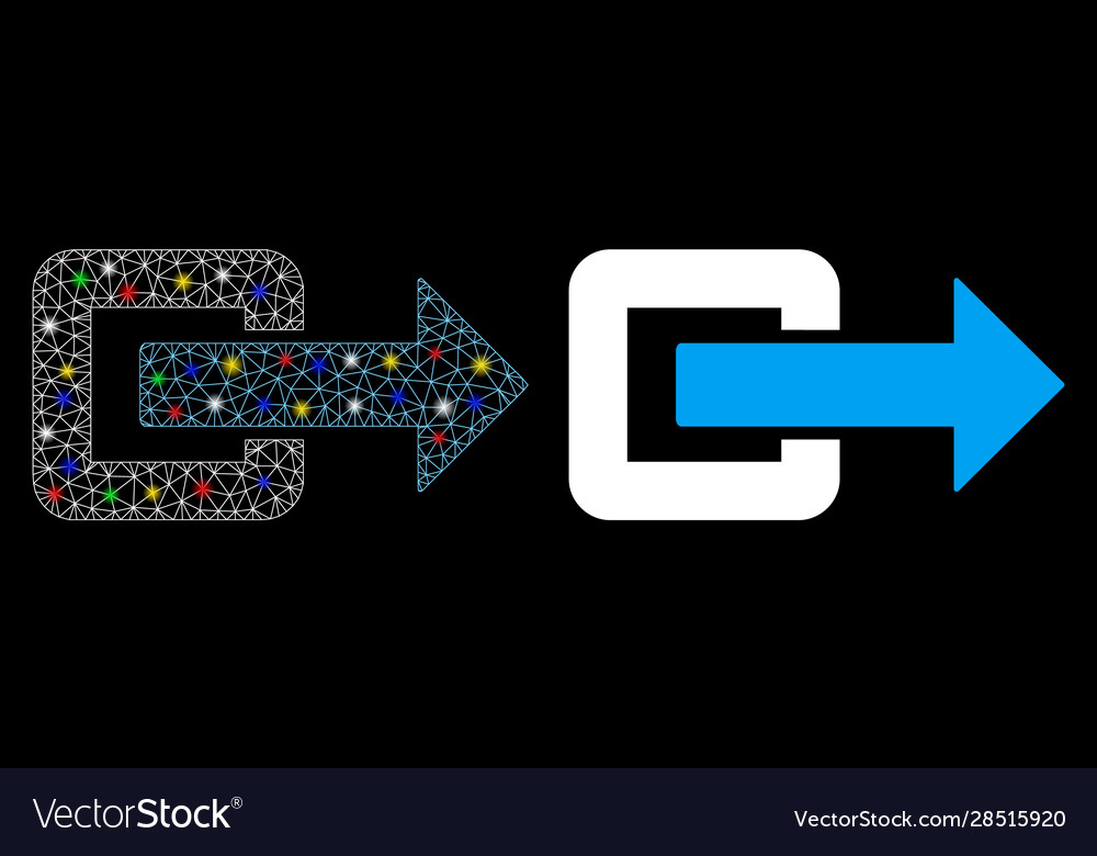 Bright mesh carcass exit direction icon with flare