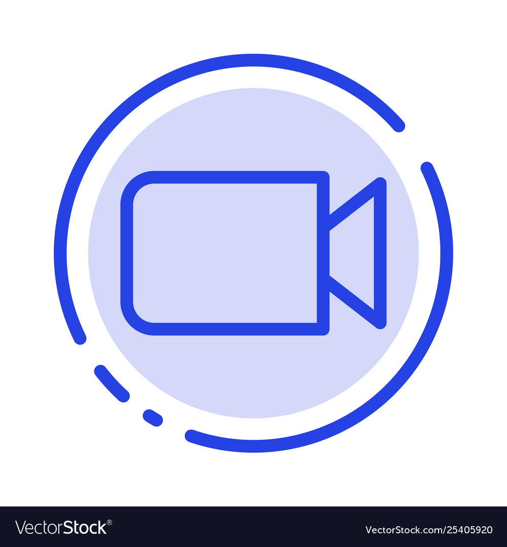 Camera image basic ui blue dotted line icon