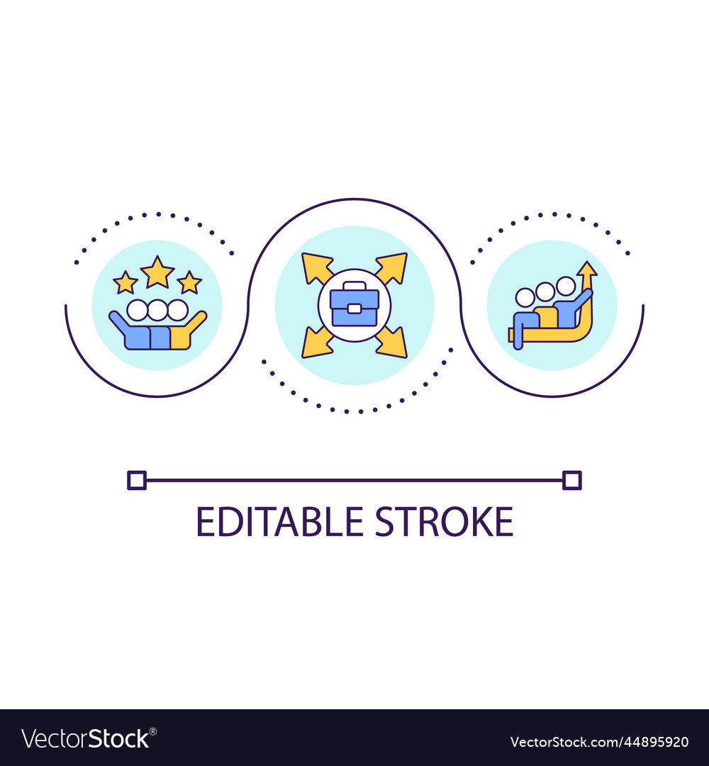 Career growth loop concept icon vector image Career growth loop concept icon