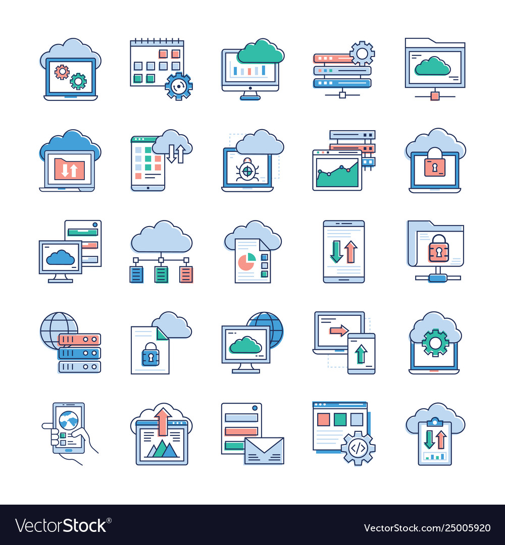 Cloud computing icons