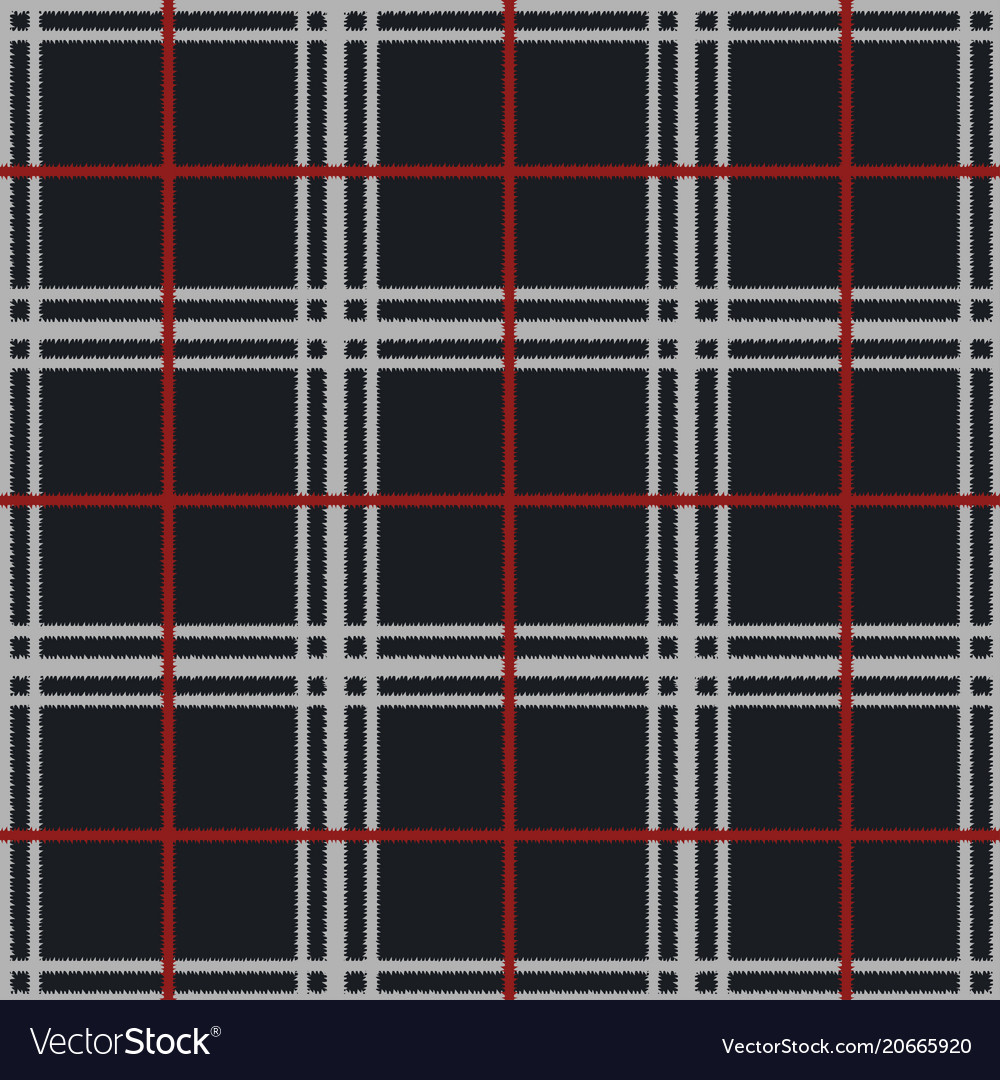 Cozy soft plaid with fringe seamless pattern vector image Cozy soft plaid with fringe seamless pattern