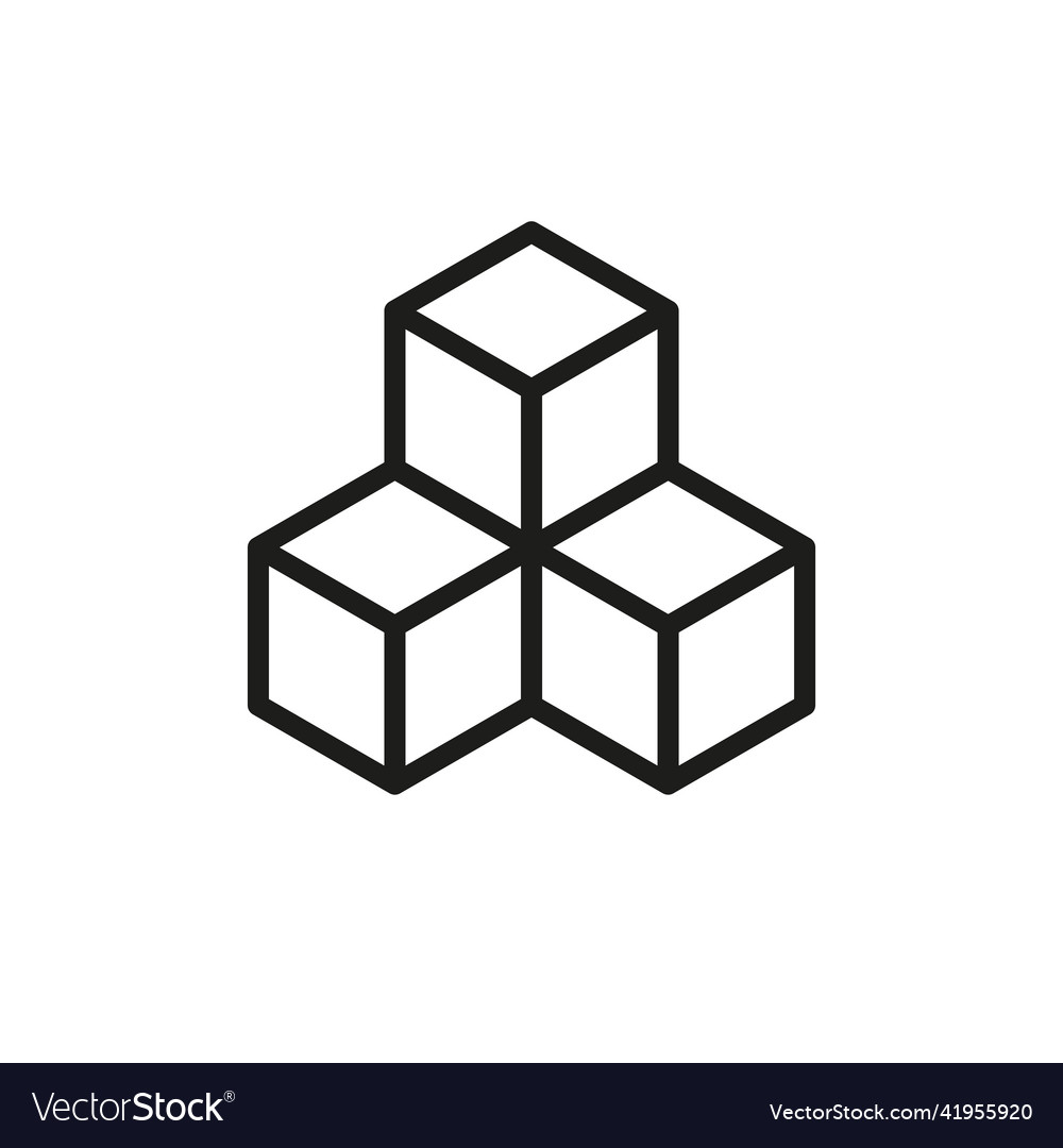 Cubes icon linear image simple flat vector image Cubes icon linear image simple flat