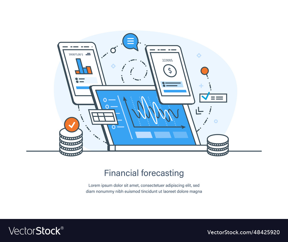Financial Forecasting Process To Predict Future Vector Image Financial Forecasting Process To Predict Future Vector Image