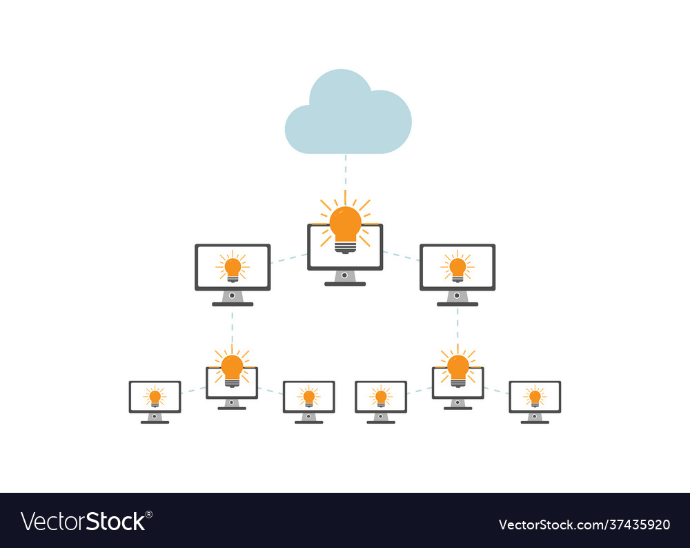 Flat design style idea and digital device vector image Flat design style idea and digital device