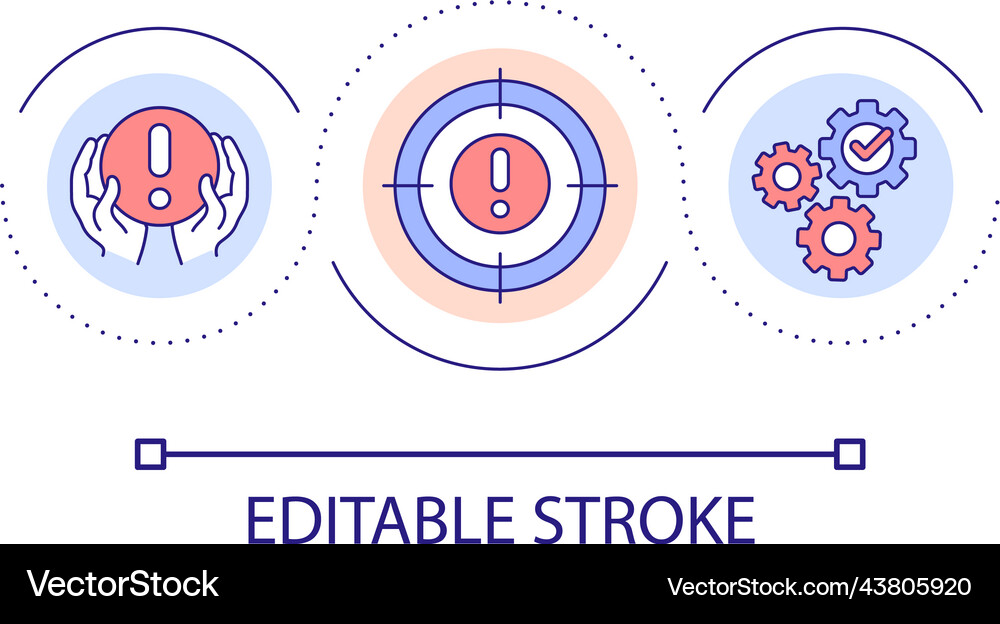 Focusing on risks loop concept icon Royalty Free Vector