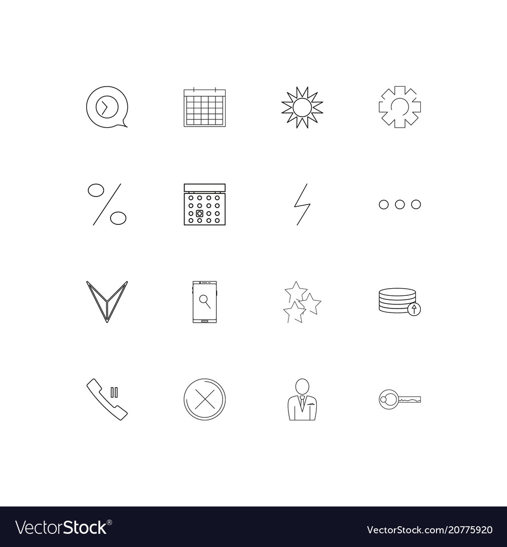 Interface linear thin icons set outlined simple
