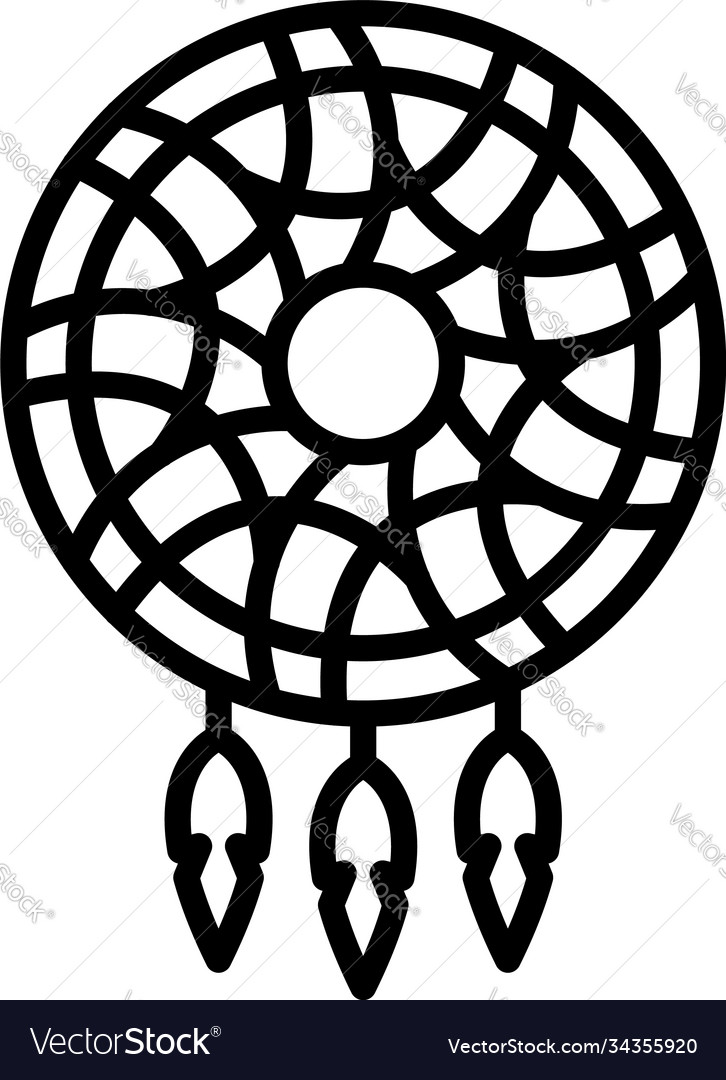 Dream catcher outline vector icon. Thin line black dream catcher