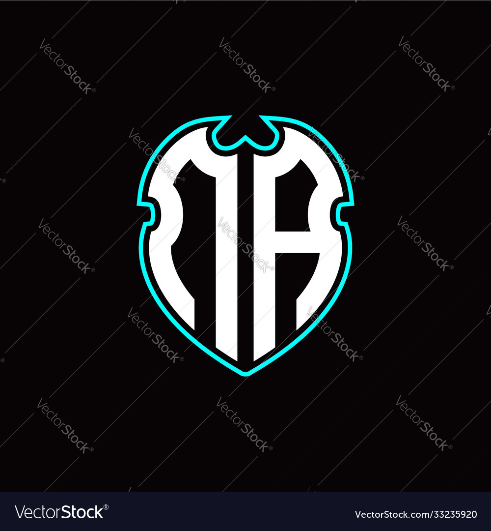 N a initial logo design with shield shape