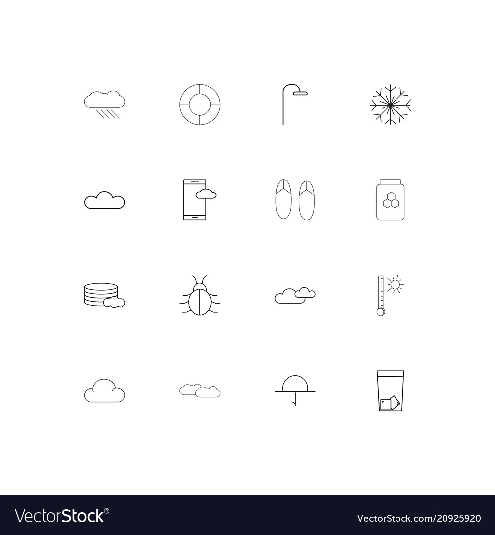 Nature linear thin icons set outlined simple