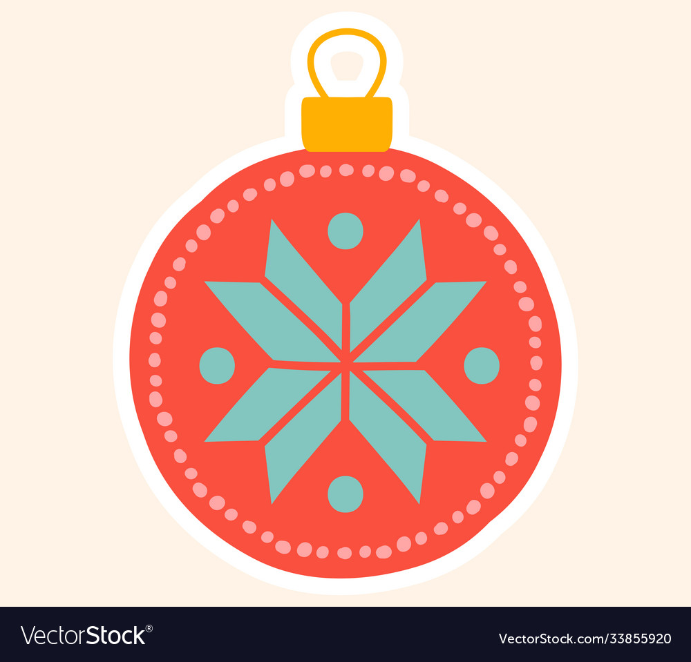 Ornamental red christmas tree bauble Royalty Free Vector