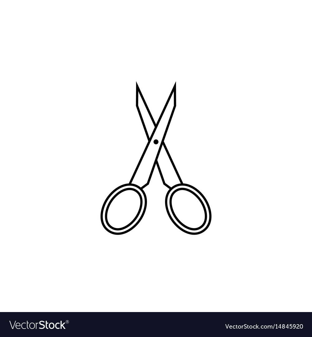 Scissors line icon tailor and school element