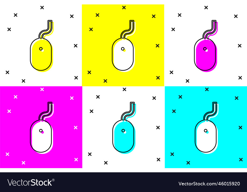 Set computer mouse icon isolated on color Vector Image Set computer mouse icon isolated on color