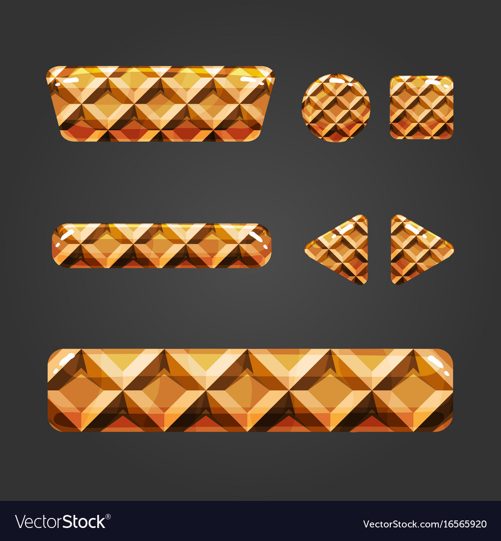 Set of waffle button for game design
