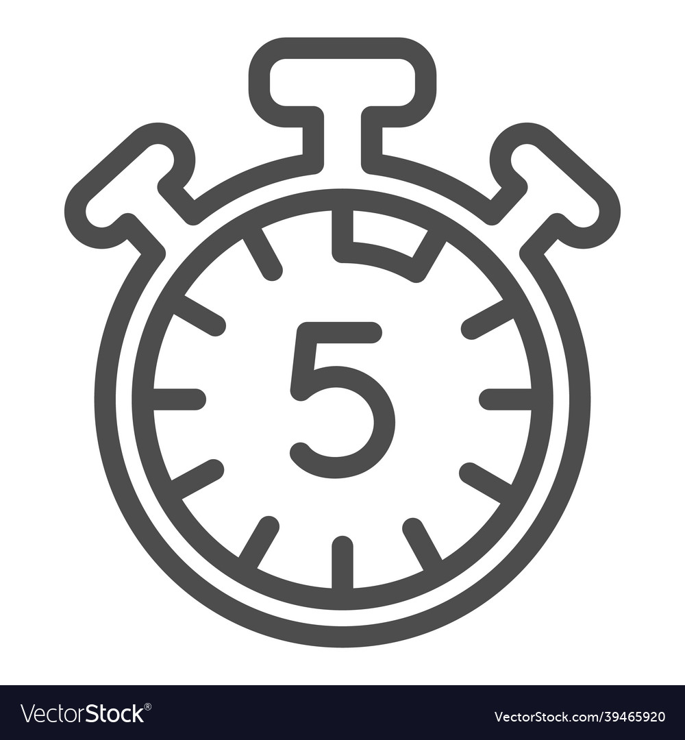 Stopwatch with buttons 5 seconds timer vector image Stopwatch with buttons 5 seconds timer