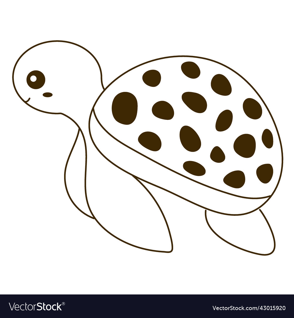 Turtle swimming filled-stroke Royalty Free Vector Image