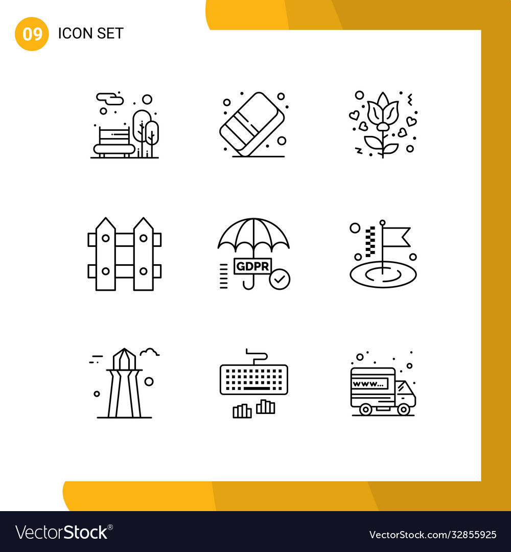 9 universal outlines set for web and mobile