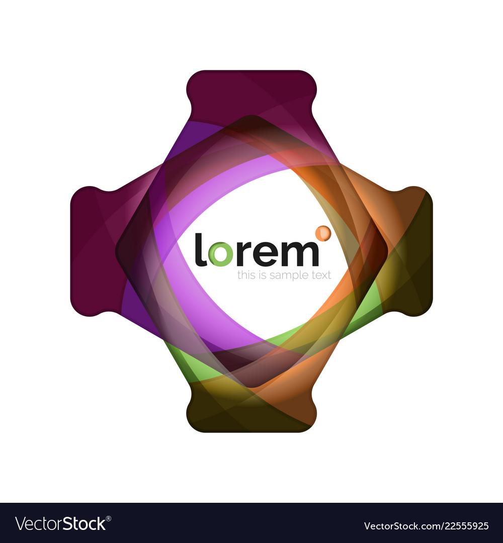 Abstract geometric logo design overlapping shapes Vector Image