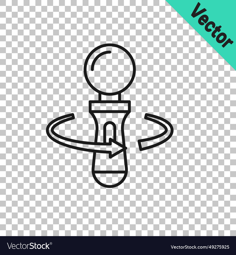 Black line vr controller game icon isolated