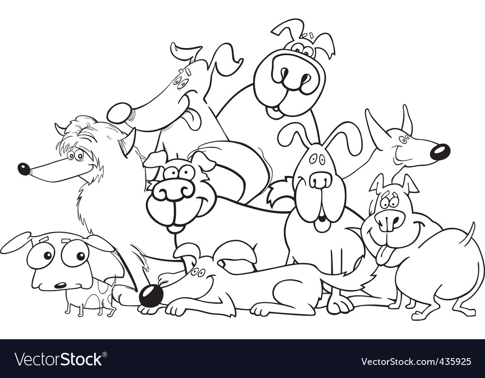 Cartoon dogs Royalty Free Vector Image - VectorStock