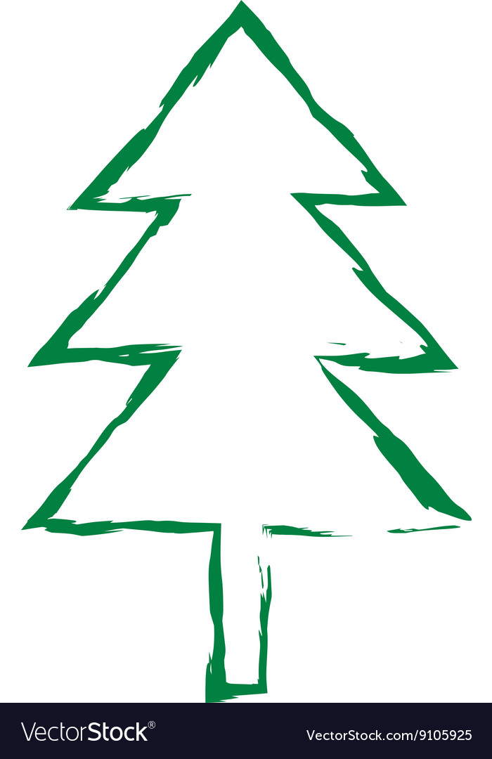 Christmas tree grunge silhouette Royalty Free Vector Image